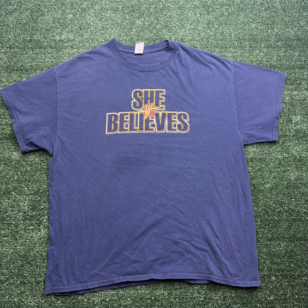 Golden State Warriors She Believes T-Shirt XL Navy Blue Graphic Tee